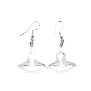 Handmade yoga love earrings clear acrylic